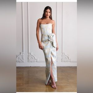 V. Chapman June Dress in Ballad Blue Baroque Floral